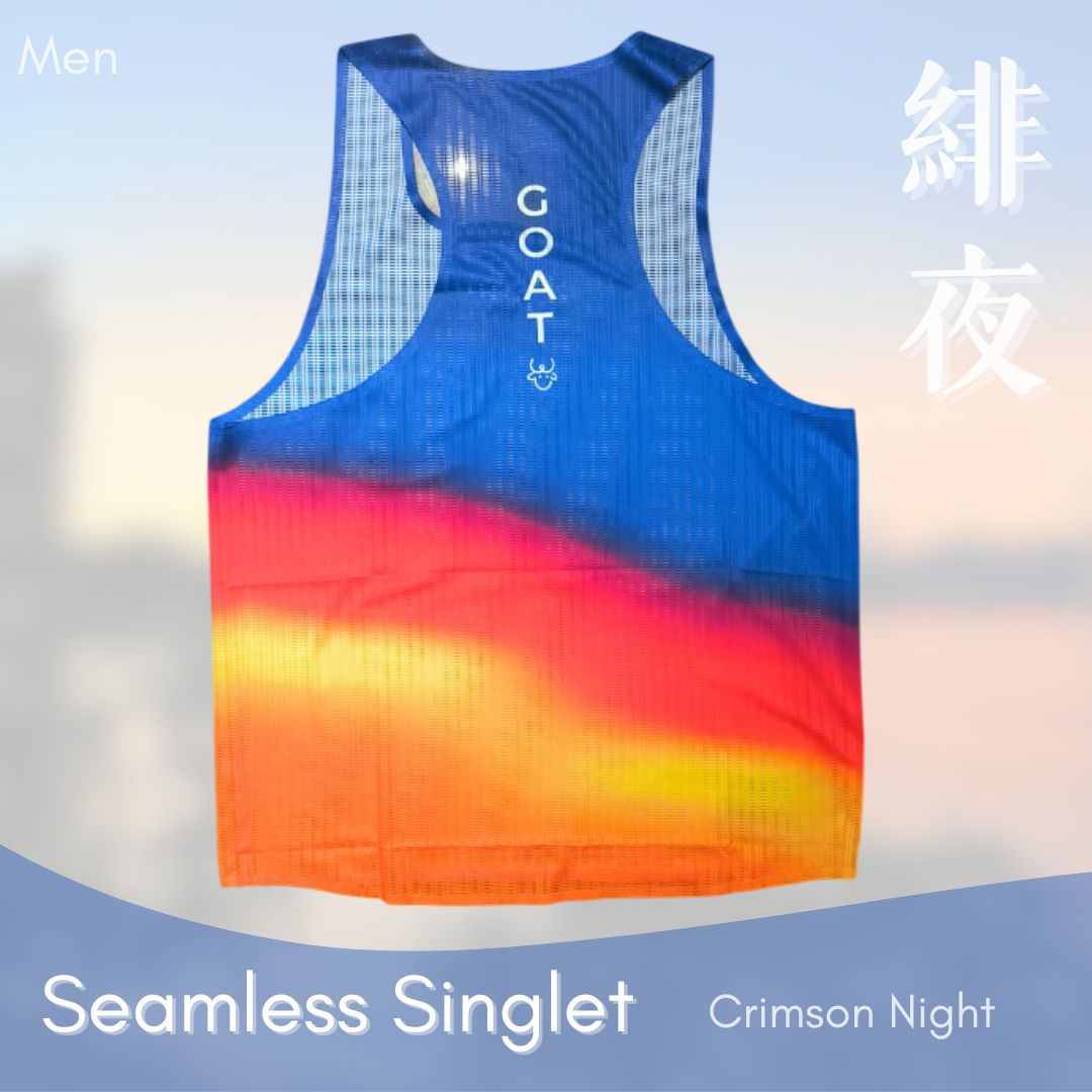 Men's Seamless Singlet - Crimson Night