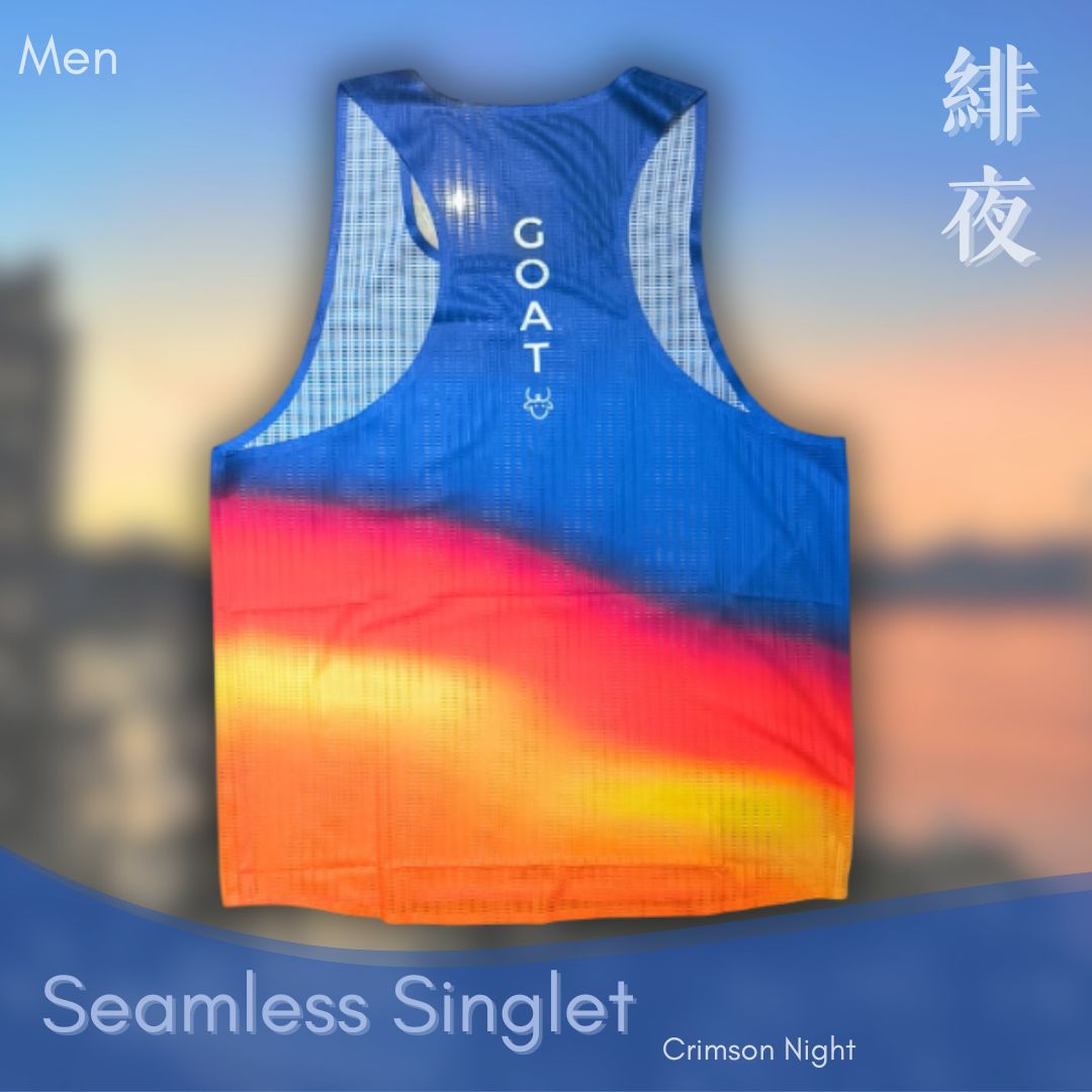 Men's Seamless Singlet - Crimson Night