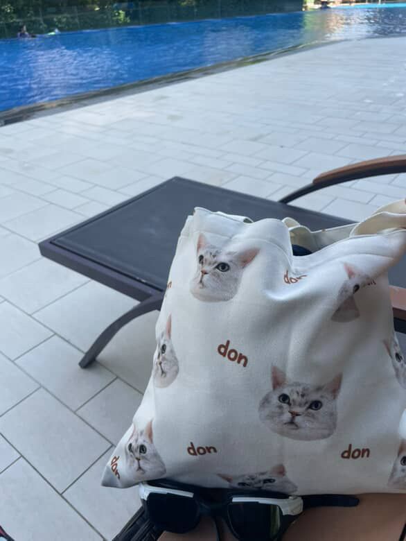 Bespoke Hand-Drawn Pet Big Head- Canvas Bag - One Pet