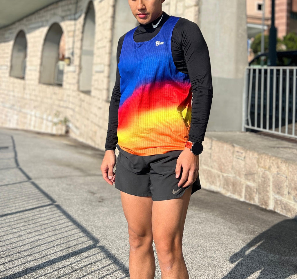 Men's Seamless Singlet - Crimson Night