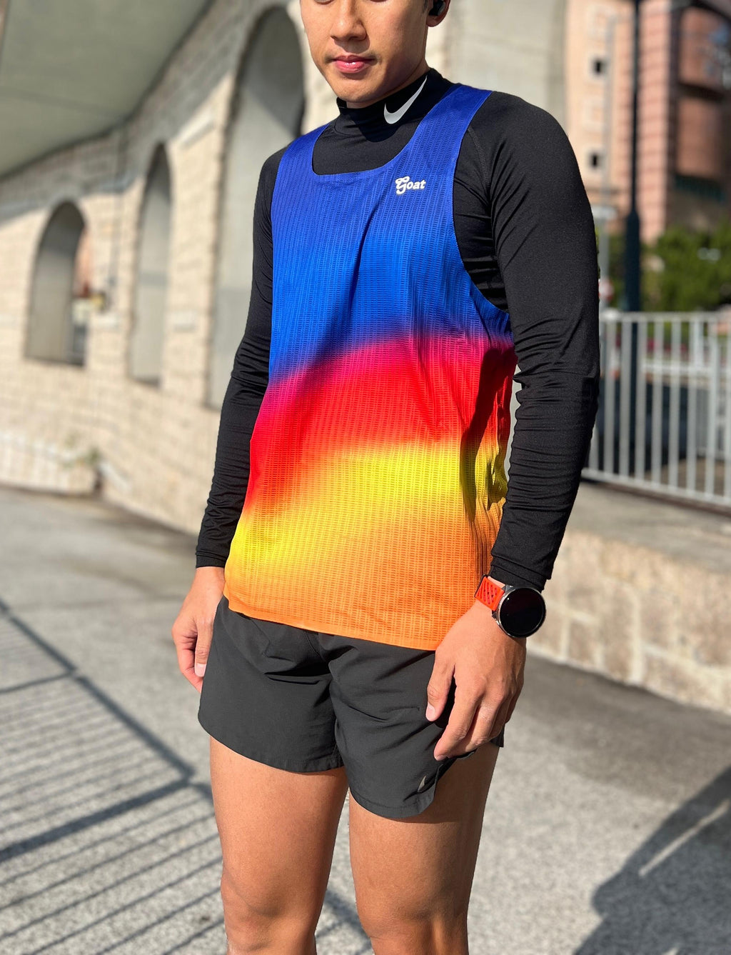 Men's Seamless Singlet - Crimson Night