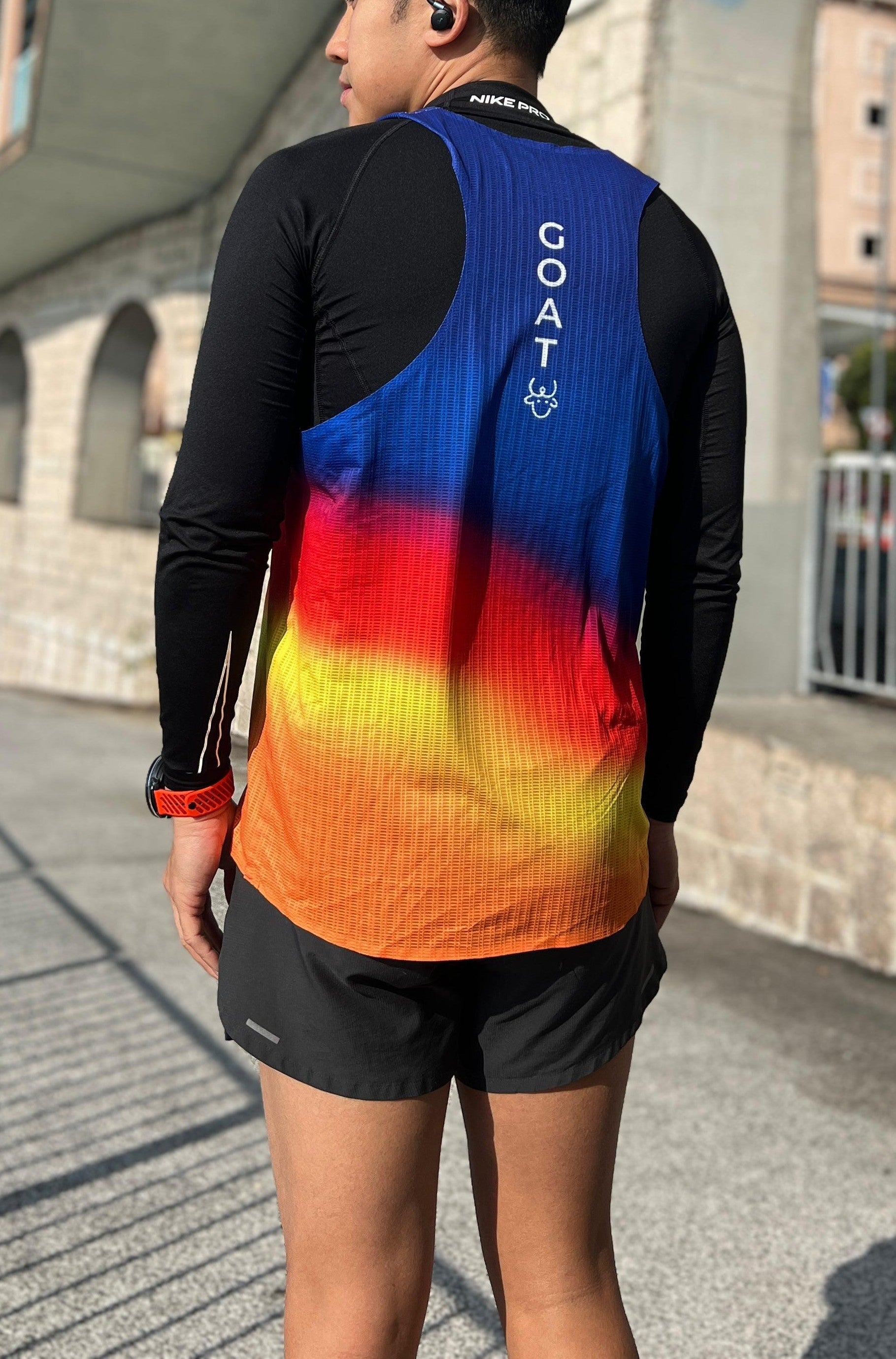 Men's Seamless Singlet - Crimson Night